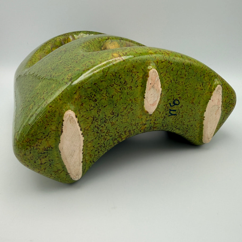 Bertoncello Skulptur Vase 911 Roberto Rigon I Italien 70er Kunstkeramik grün Bertoncello Ceramiche d’Arte