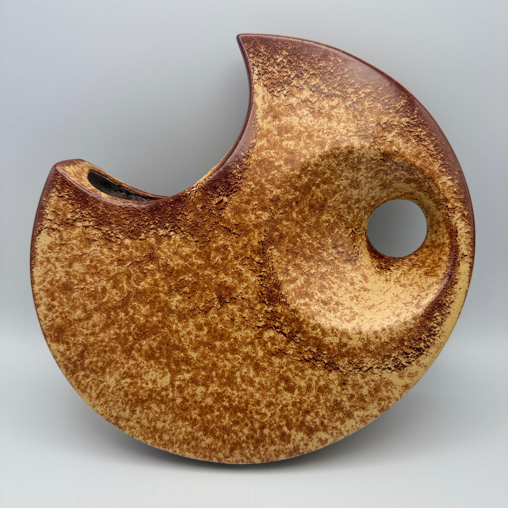 Bertoncello Mondvase 974 Roberto Rigon I Italien 70er Kunstkeramik Braun Bertoncello Ceramiche d’Arte