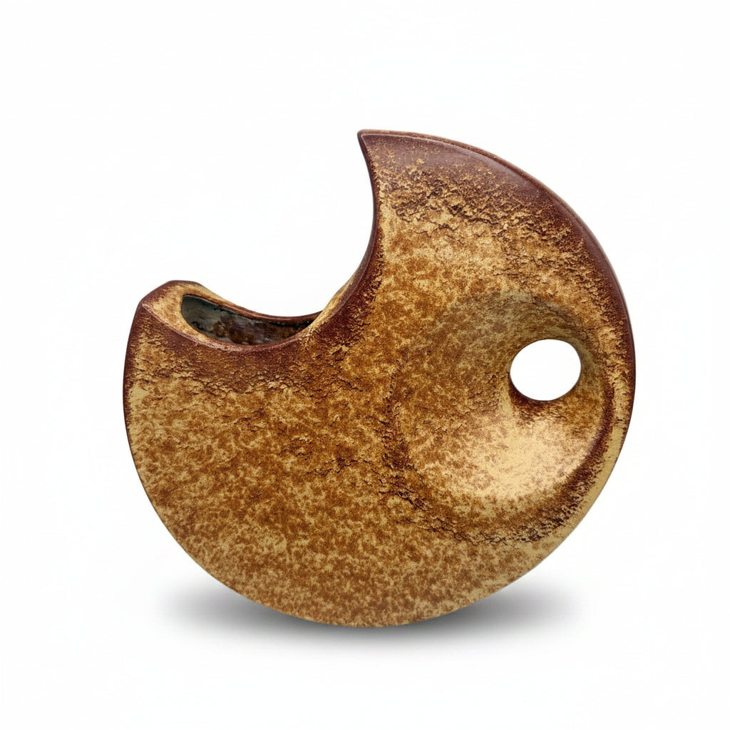 Bertoncello Mondvase 974 Roberto Rigon I Italien 70er Kunstkeramik Braun Bertoncello Ceramiche d’Arte