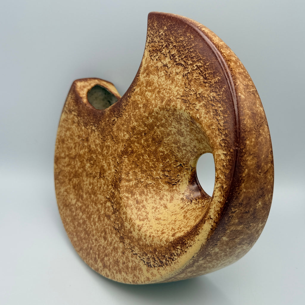 Bertoncello Mondvase 974 Roberto Rigon I Italien 70er Kunstkeramik Braun Bertoncello Ceramiche d’Arte