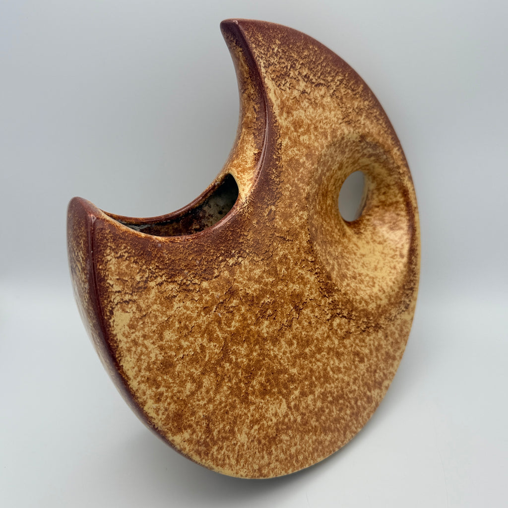 Bertoncello Mondvase 974 Roberto Rigon I Italien 70er Kunstkeramik Braun Bertoncello Ceramiche d’Arte
