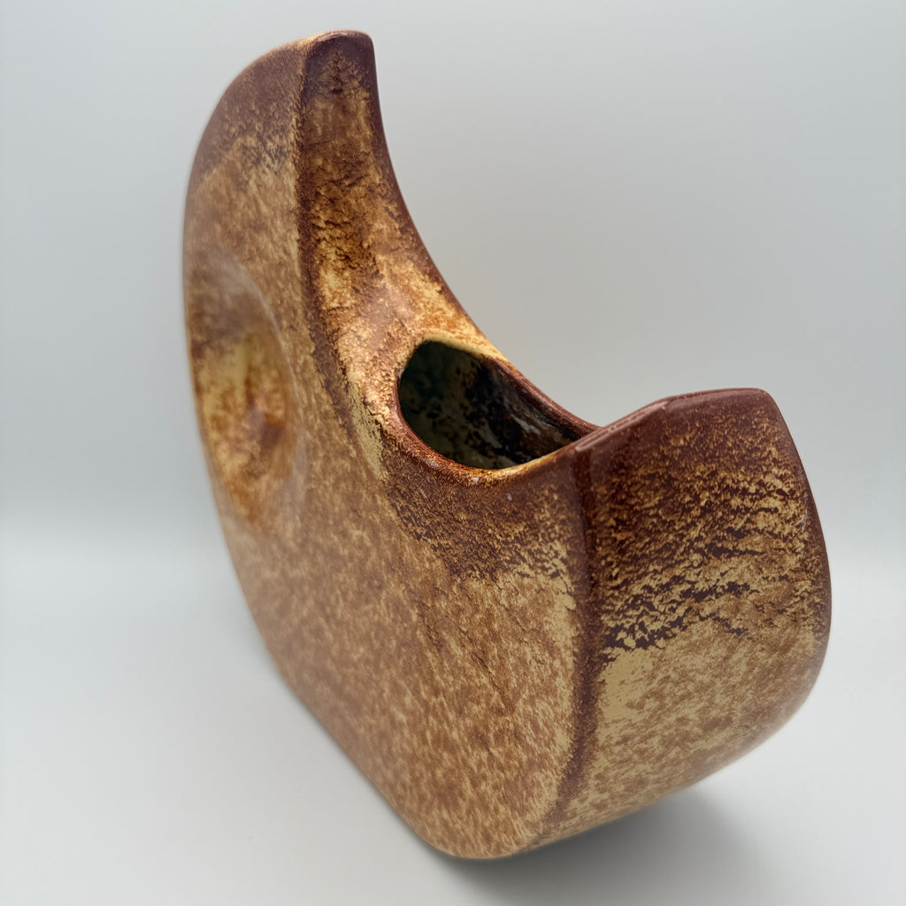 Bertoncello Mondvase 974 Roberto Rigon I Italien 70er Kunstkeramik Braun Bertoncello Ceramiche d’Arte