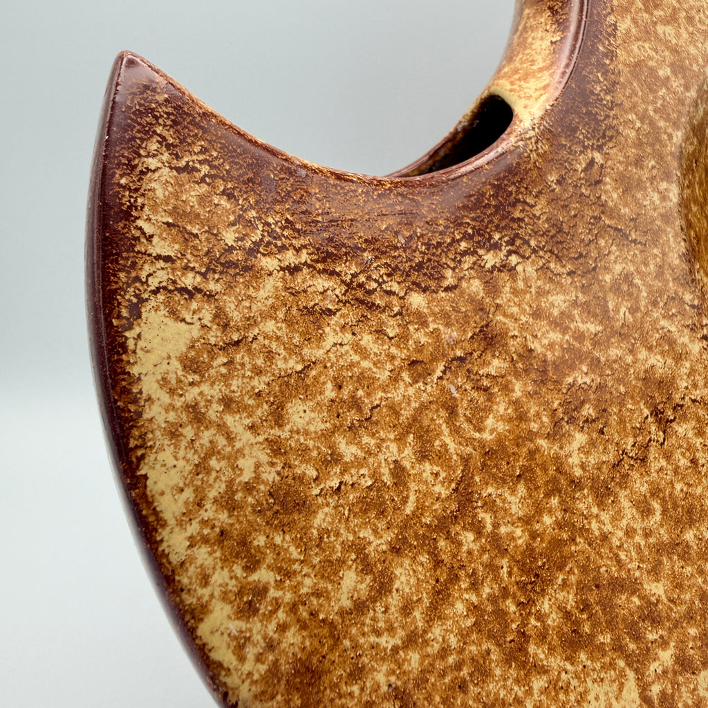 Bertoncello Mondvase 974 Roberto Rigon I Italien 70er Kunstkeramik Braun Bertoncello Ceramiche d’Arte