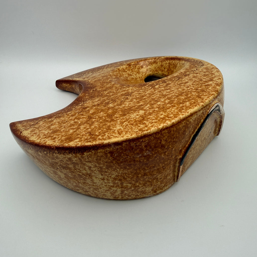 Bertoncello Mondvase 974 Roberto Rigon I Italien 70er Kunstkeramik Braun Bertoncello Ceramiche d’Arte