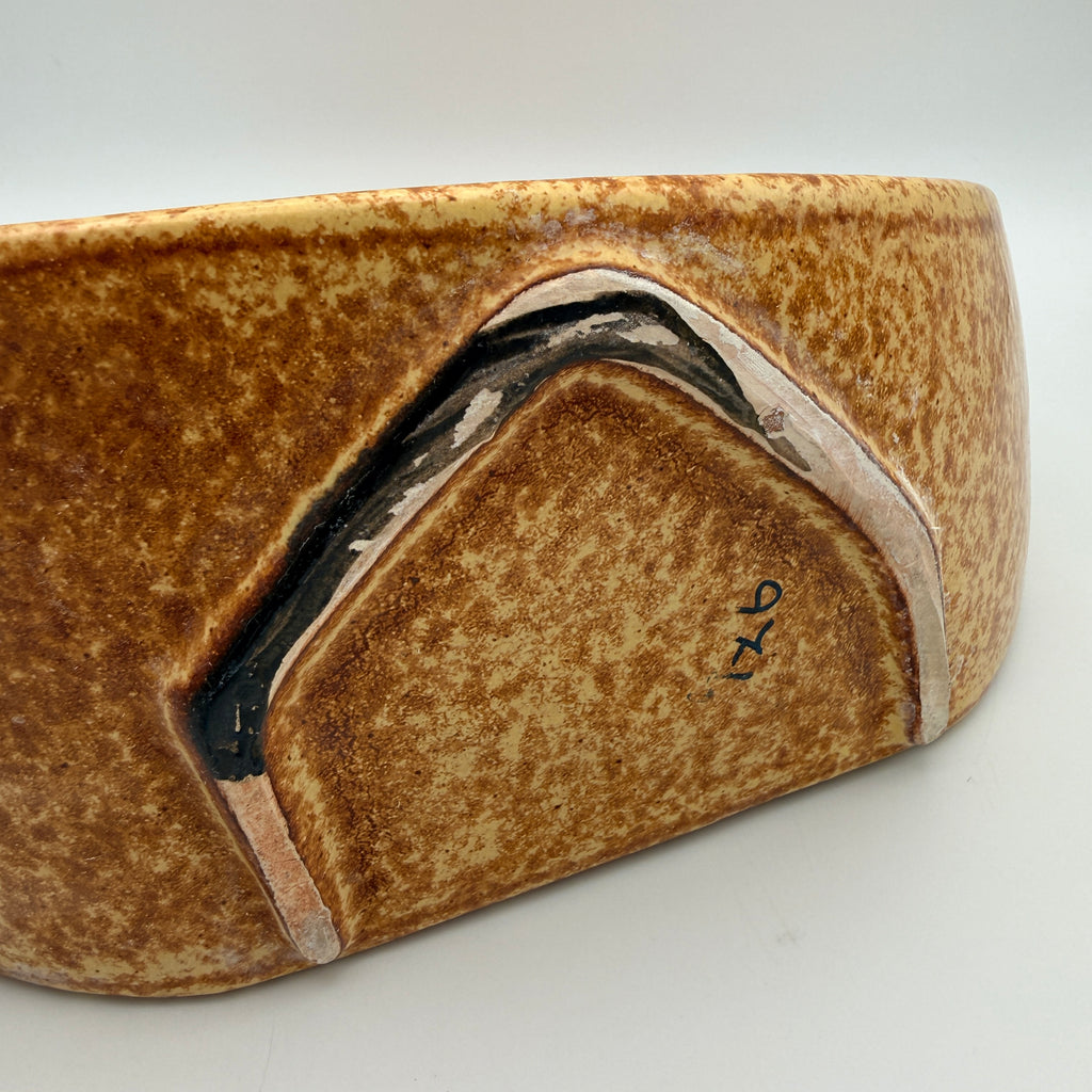 Bertoncello Mondvase 974 Roberto Rigon I Italien 70er Kunstkeramik Braun Bertoncello Ceramiche d’Arte