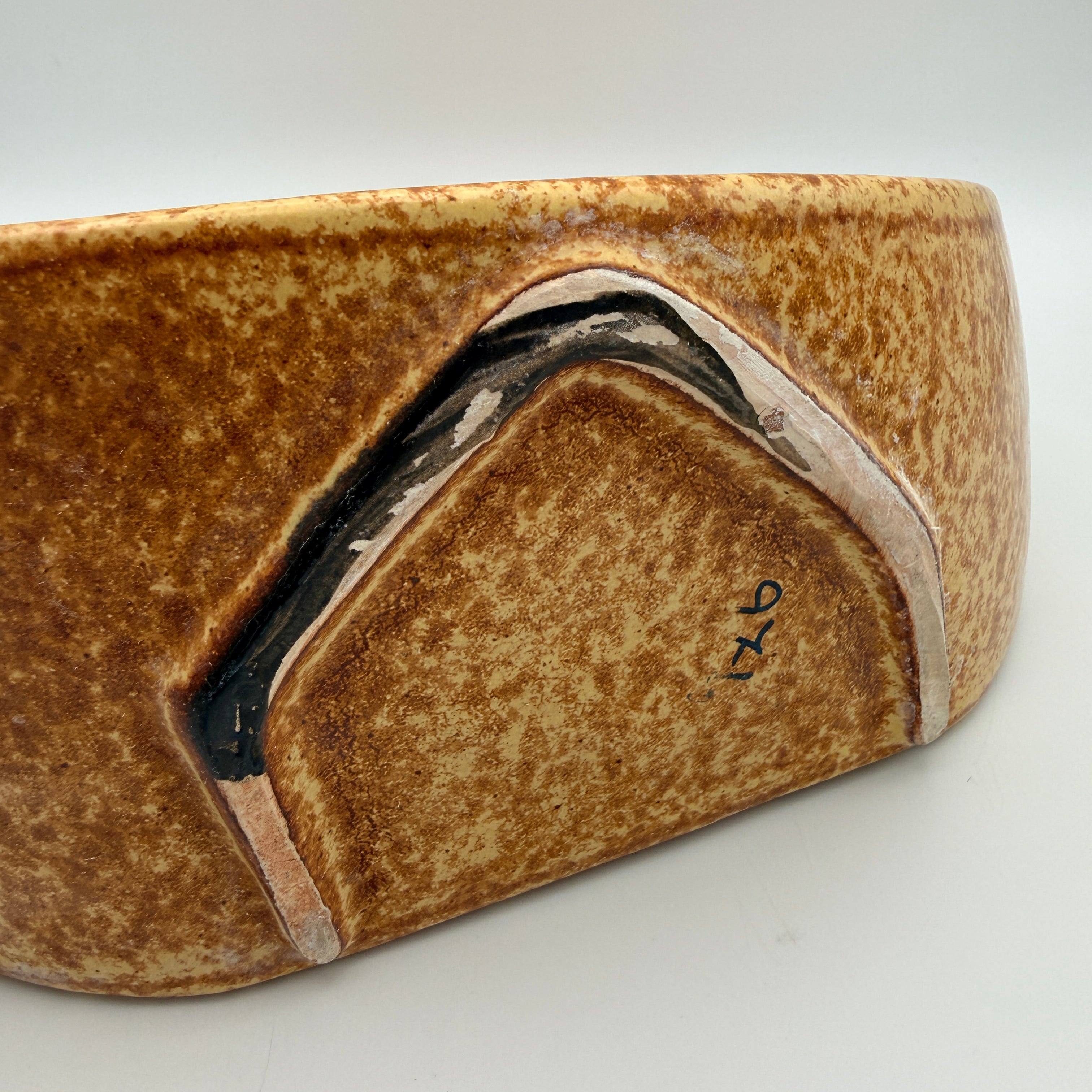Bertoncello Mondvase 974 Roberto Rigon I Italien 70er Kunstkeramik Braun Bertoncello Ceramiche d’Arte