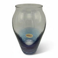 Vintage Glasvase handbemalt Blau I Verlauf Optik Deko Blumenvase 15,8cm Showroom Ansbach