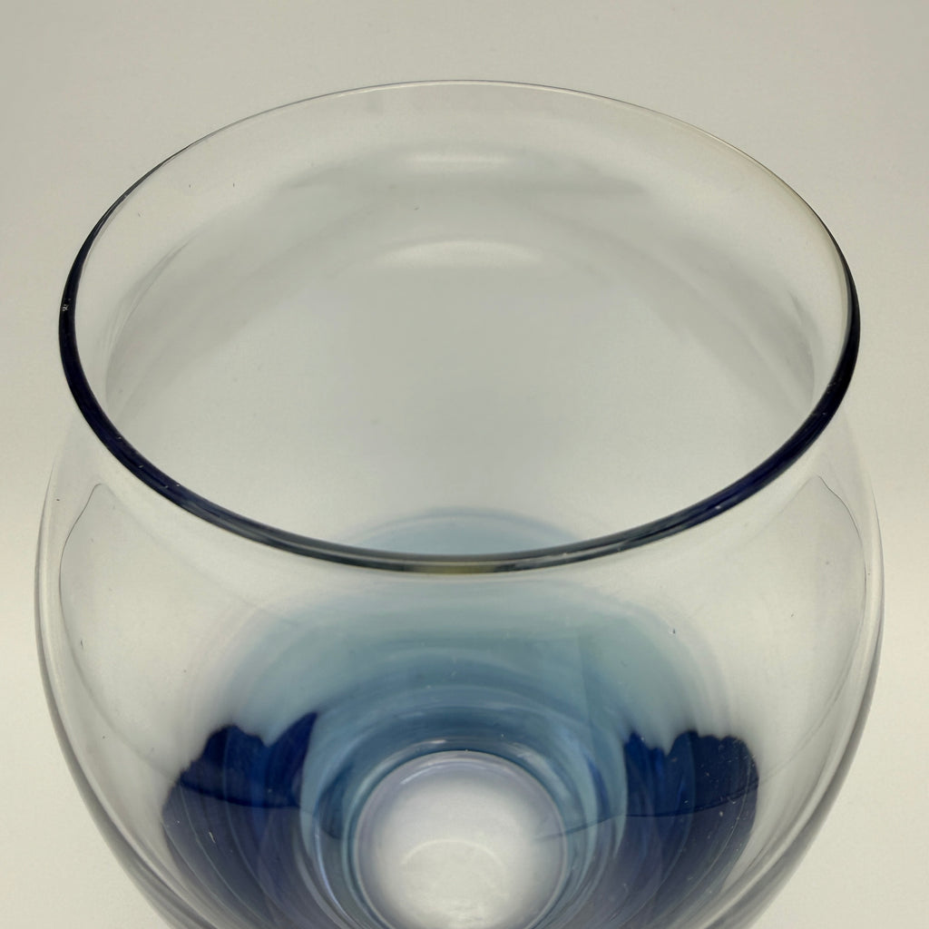 Vintage Glasvase handbemalt Blau I Verlauf Optik Deko Blumenvase 15,8cm Showroom Ansbach