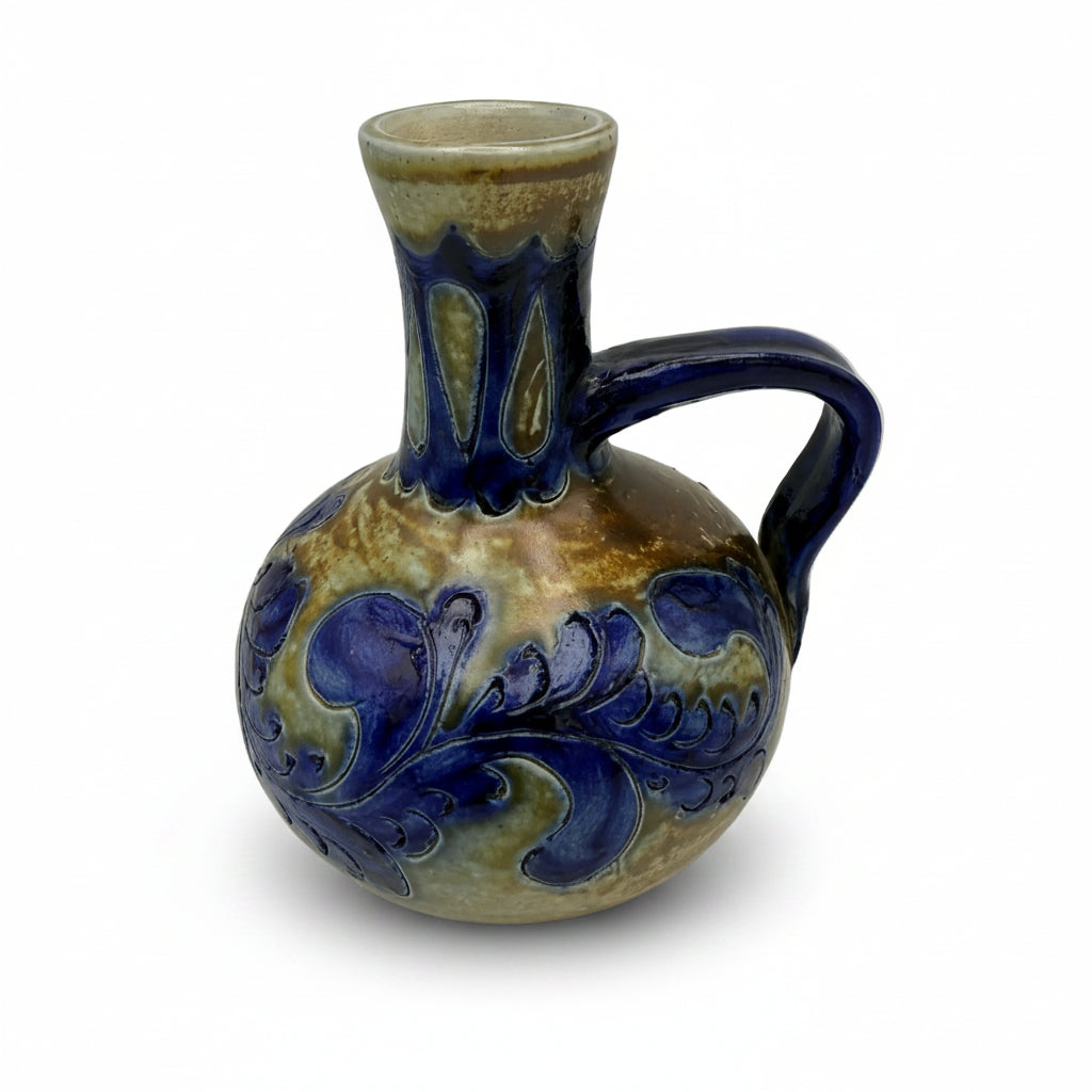 Steinzeug Henkelkrug 164/300 I Handarbeit Salzglasur Vintage Keramik Vase Showroom Ansbach