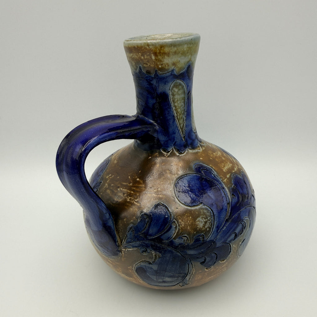 Steinzeug Henkelkrug 164/300 I Handarbeit Salzglasur Vintage Keramik Vase Showroom Ansbach