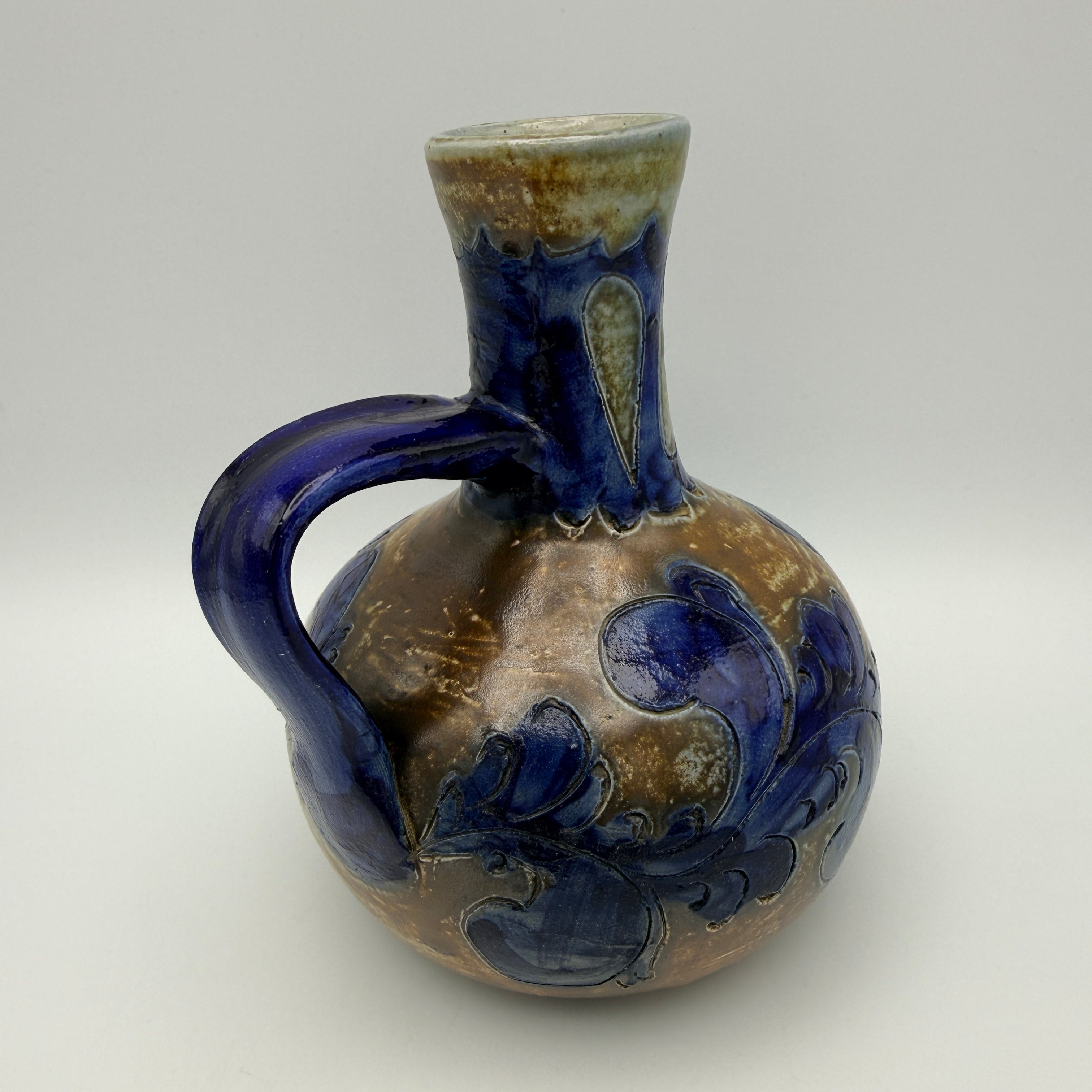 Steinzeug Henkelkrug 164/300 I Handarbeit Salzglasur Vintage Keramik Vase Showroom Ansbach