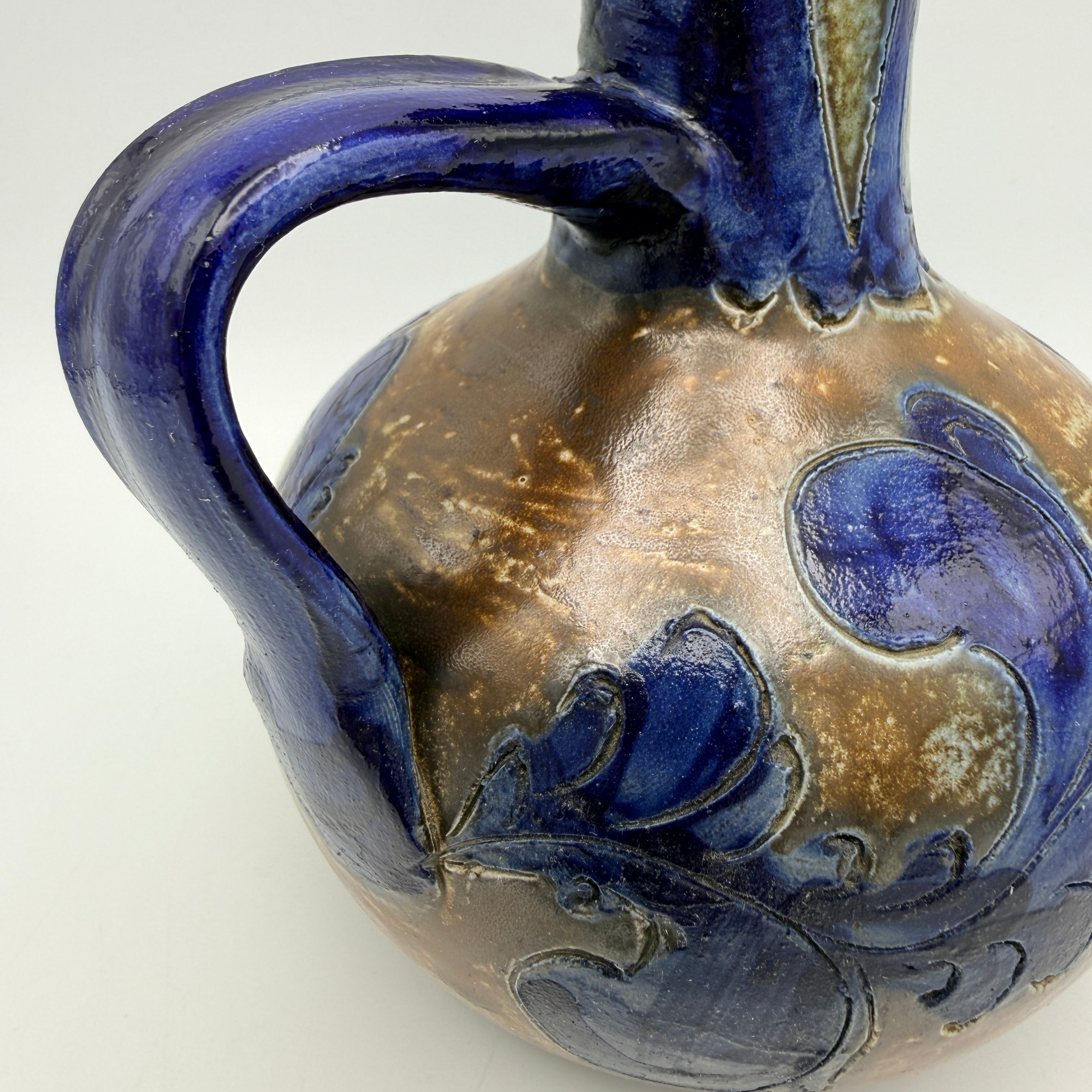 Steinzeug Henkelkrug 164/300 I Handarbeit Salzglasur Vintage Keramik Vase Showroom Ansbach