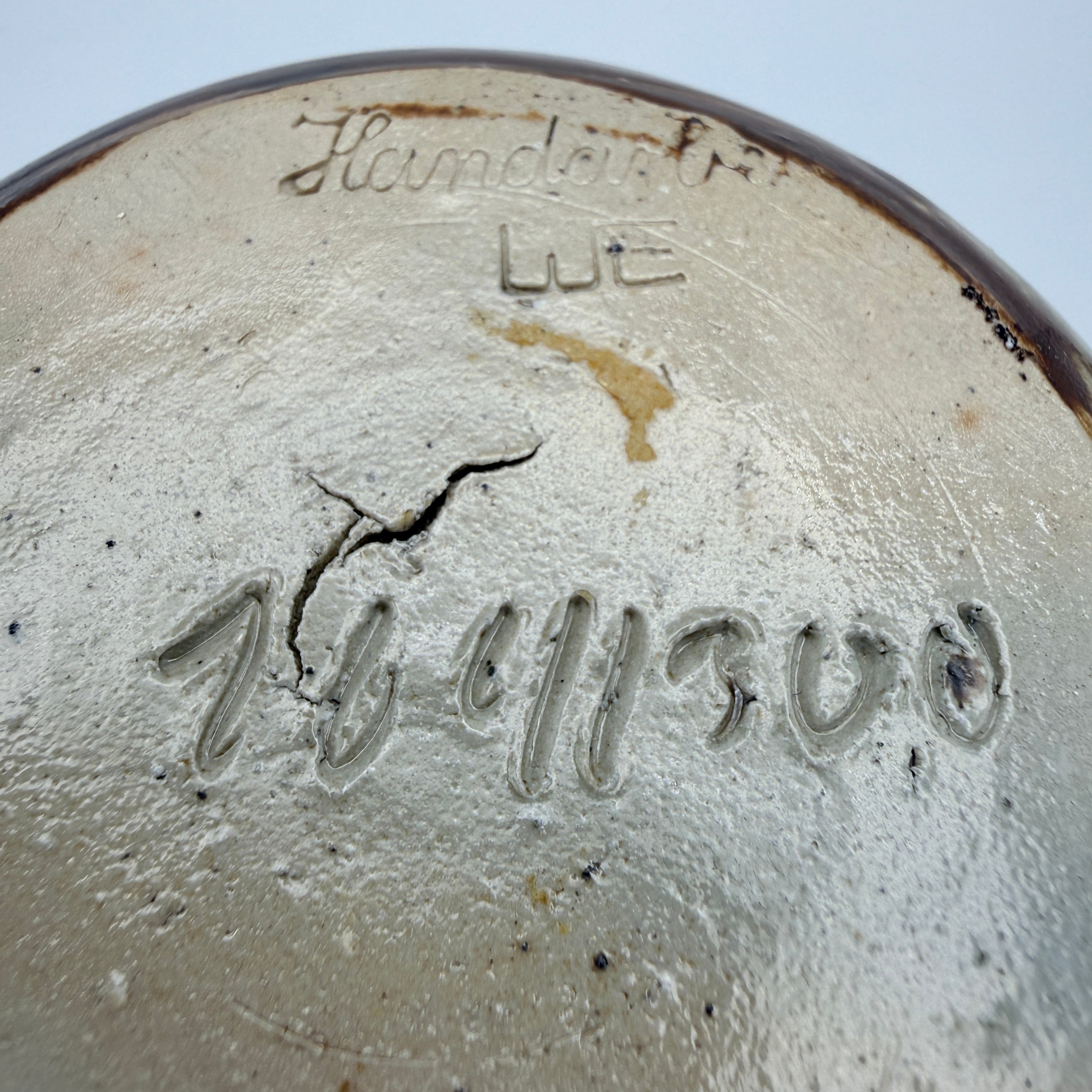 Steinzeug Henkelkrug 164/300 I Handarbeit Salzglasur Vintage Keramik Vase Showroom Ansbach