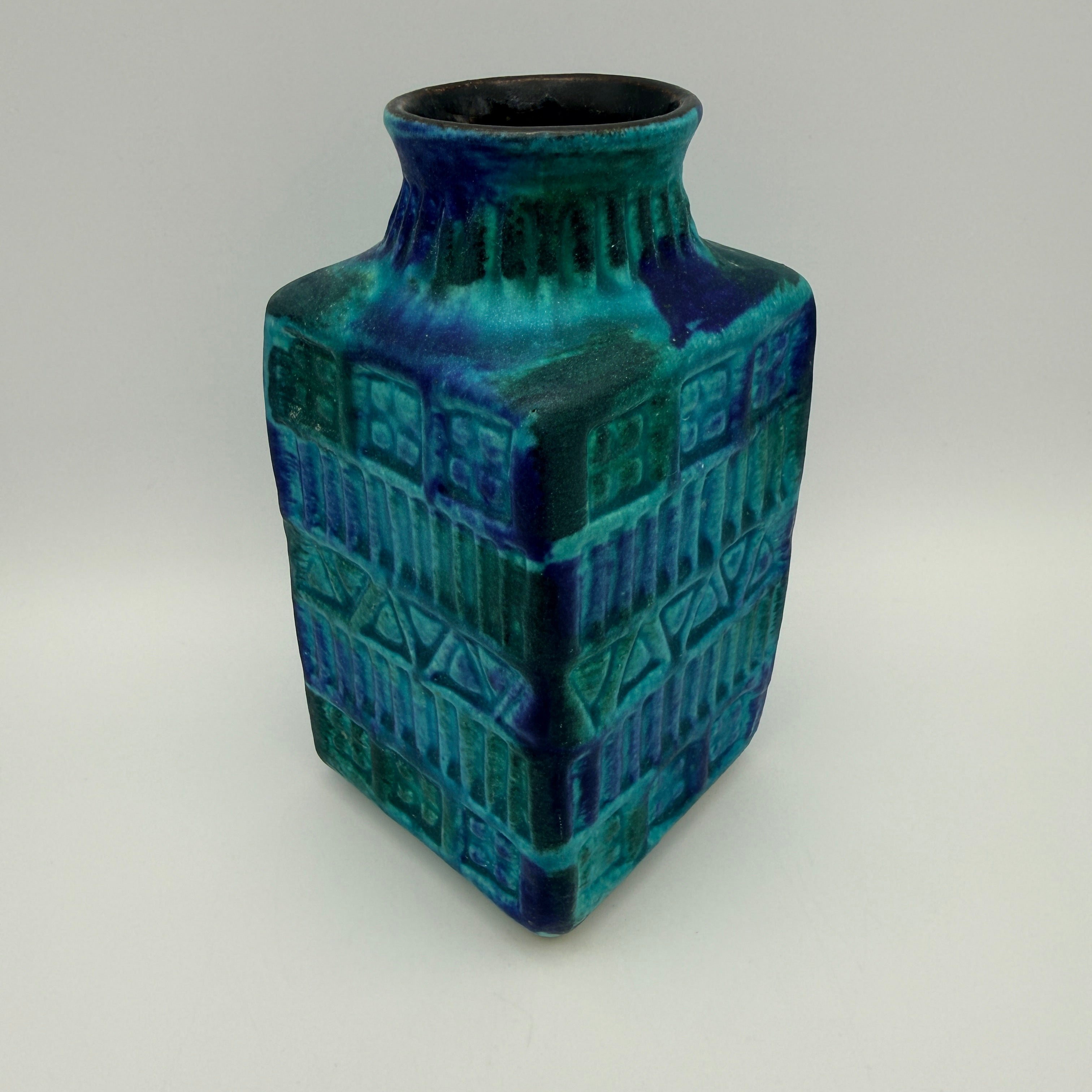 Bay Keramik Vase 7014 I Bodo Mans I Türkis Blau W.-Germany Vintage 60er Bay Keramik