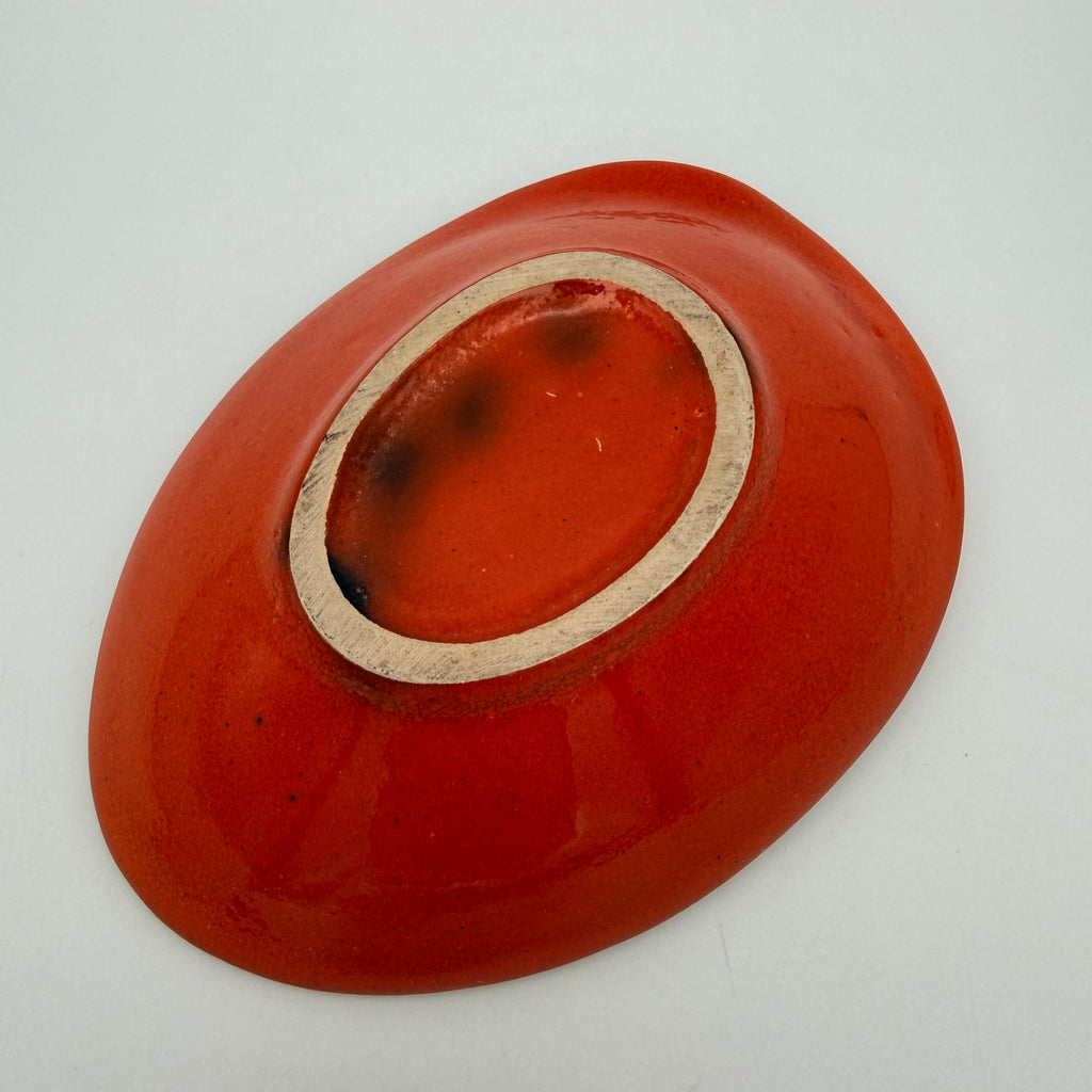 Vintage Keramikschale Rot Blau Grün I Mid Century Deko Schale oval 60er/70er Showroom Ansbach