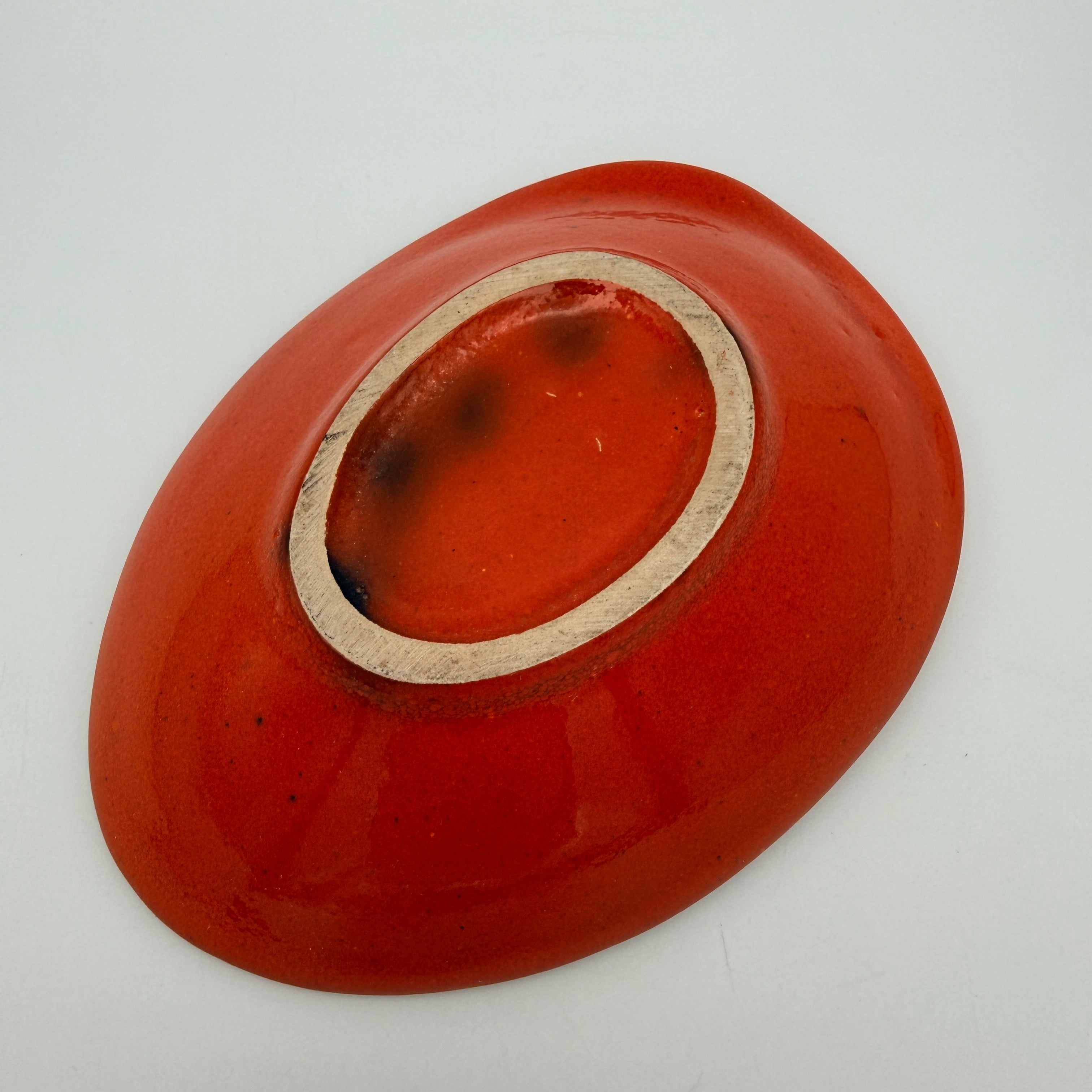 Vintage Keramikschale Rot Blau Grün I Mid Century Deko Schale oval 60er/70er Showroom Ansbach
