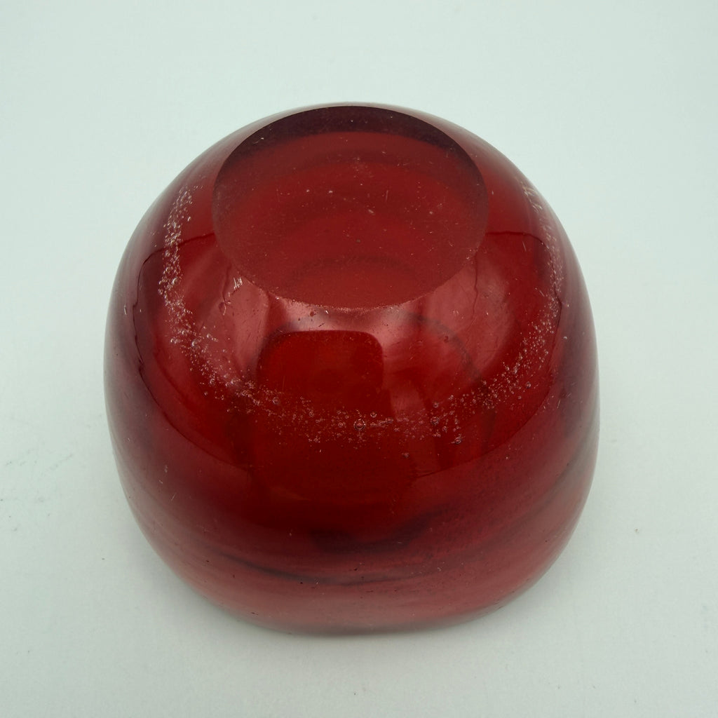 Murano Glasschale Rot Goldstaub I Aventurin Vintage Glas Schälchen 5cm Showroom Ansbach