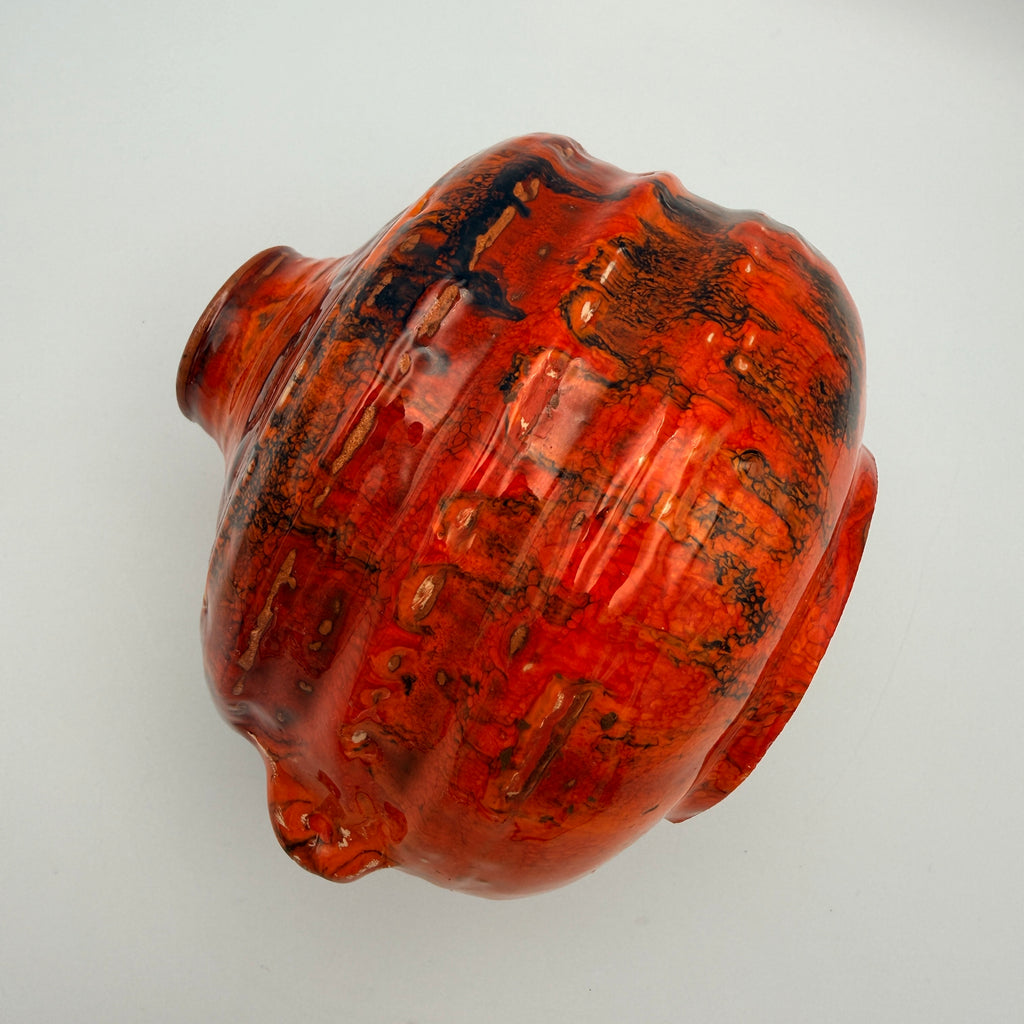 Ruscha Keramik Vase 875 Pompeji I W.-Germany Vintage Fat Lava Rot Ruscha Keramik