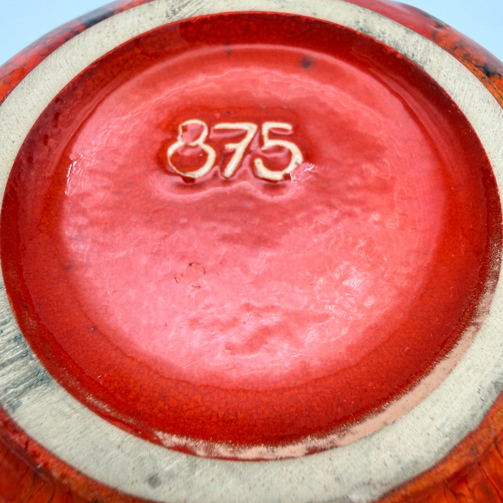 Ruscha Keramik Vase 875 Pompeji I W.-Germany Vintage Fat Lava Rot Ruscha Keramik