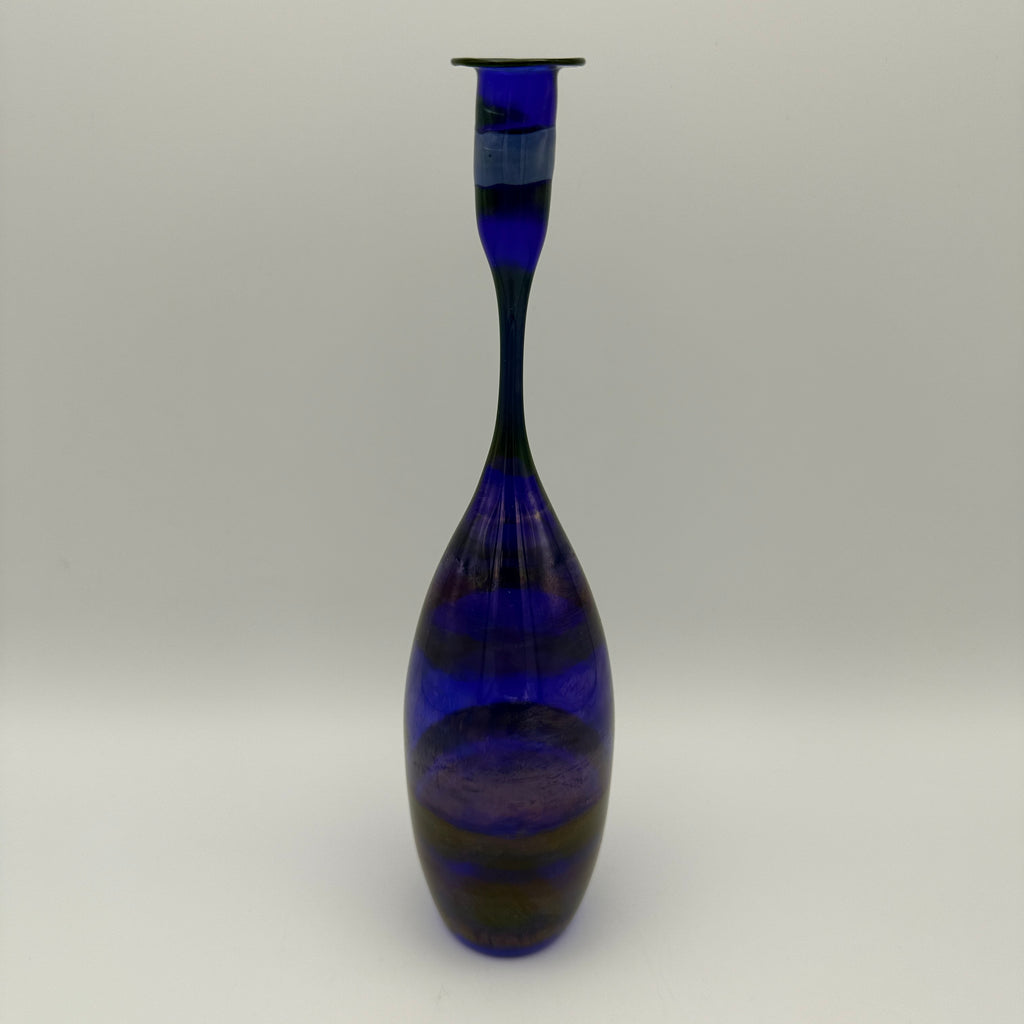 Walter Mauder Zwiesel Glasvase I Irisierend Blau Lila Vintage Studioglas 80er Walter Mauder, Zwiesel