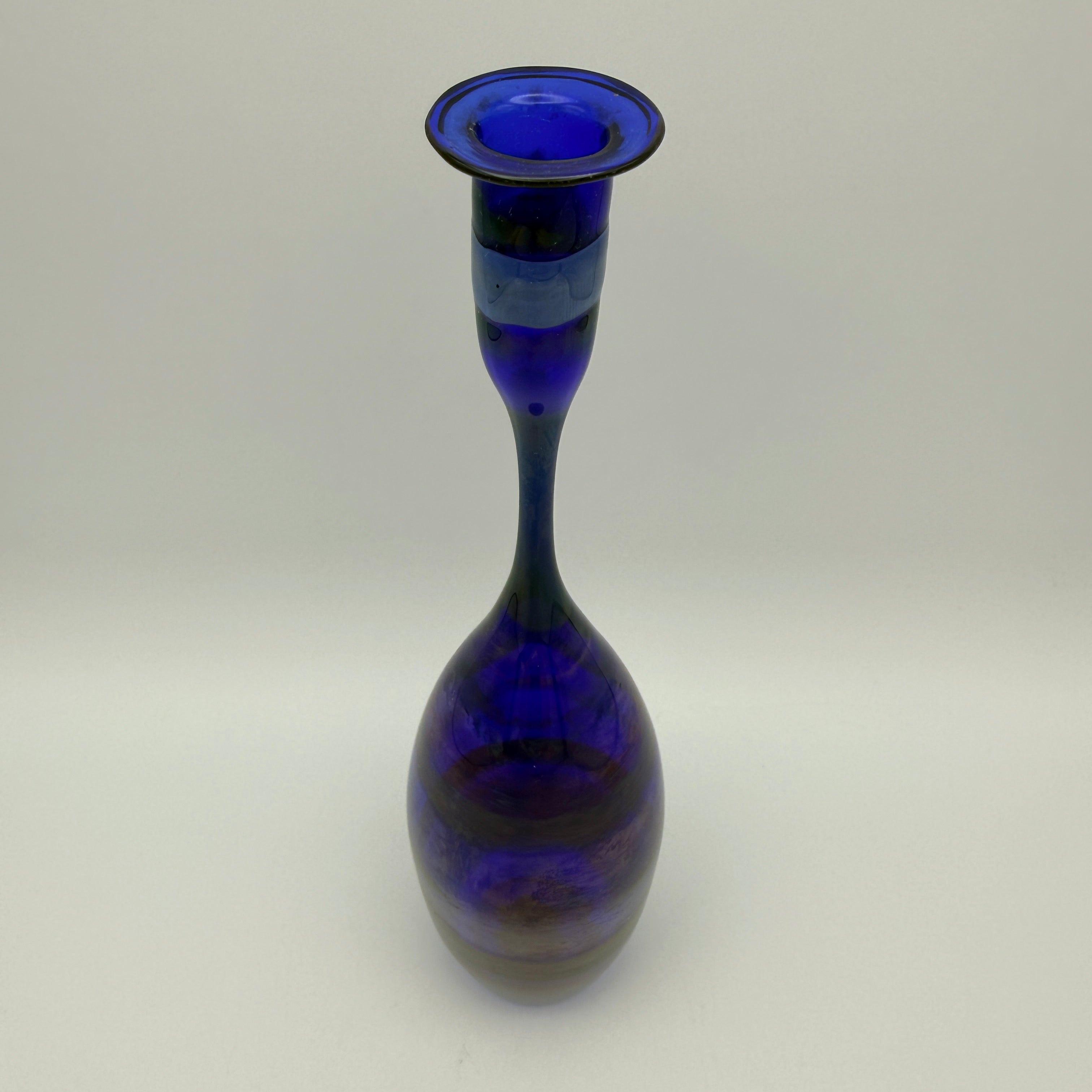 Walter Mauder Zwiesel Glasvase I Irisierend Blau Lila Vintage Studioglas 80er Walter Mauder, Zwiesel