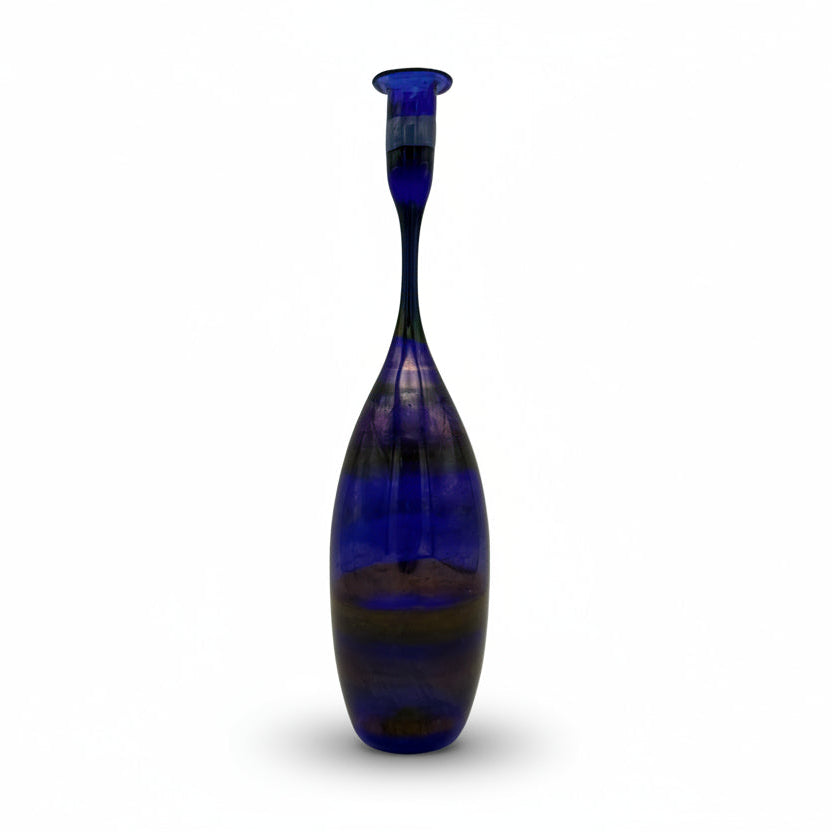 Walter Mauder Zwiesel Glasvase I Irisierend Blau Lila Vintage Studioglas 80er Walter Mauder, Zwiesel