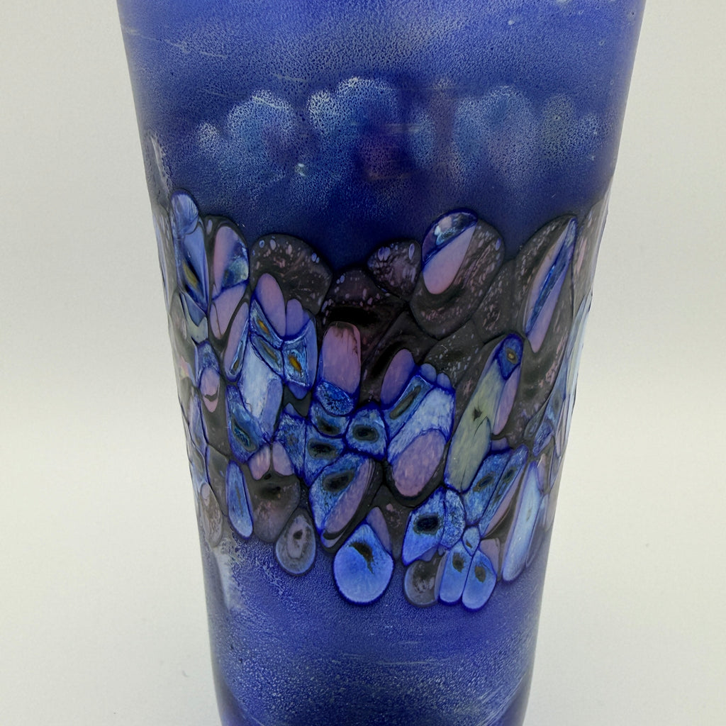 Reinhard Herzog Studioglas Vase Signiert I Blau Rosé 1980er Kunstglas Reinhard Herzog