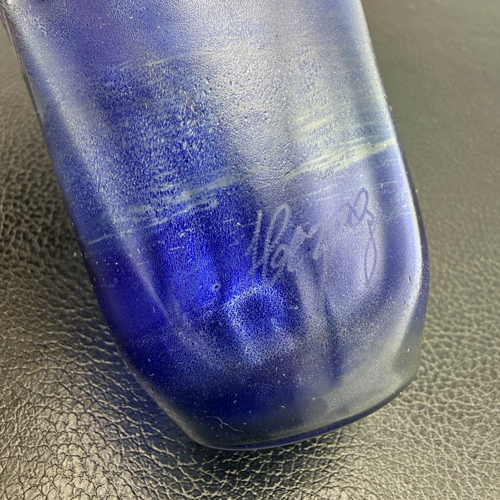 Reinhard Herzog Studioglas Vase Signiert I Blau Rosé 1980er Kunstglas Reinhard Herzog