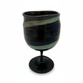 Krauspe Zwiesel Kelch Glas Mundgeblasen I Irisierend Blau Signiert Vintage Glasbläserei G. Krauspe