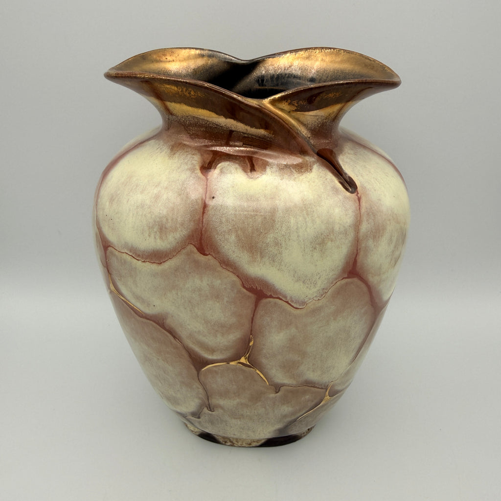 Carstens Tönnieshof Vase 482-22 I Gold Prunkdekor Vintage Keramik 1960er Carstens Tönnieshof