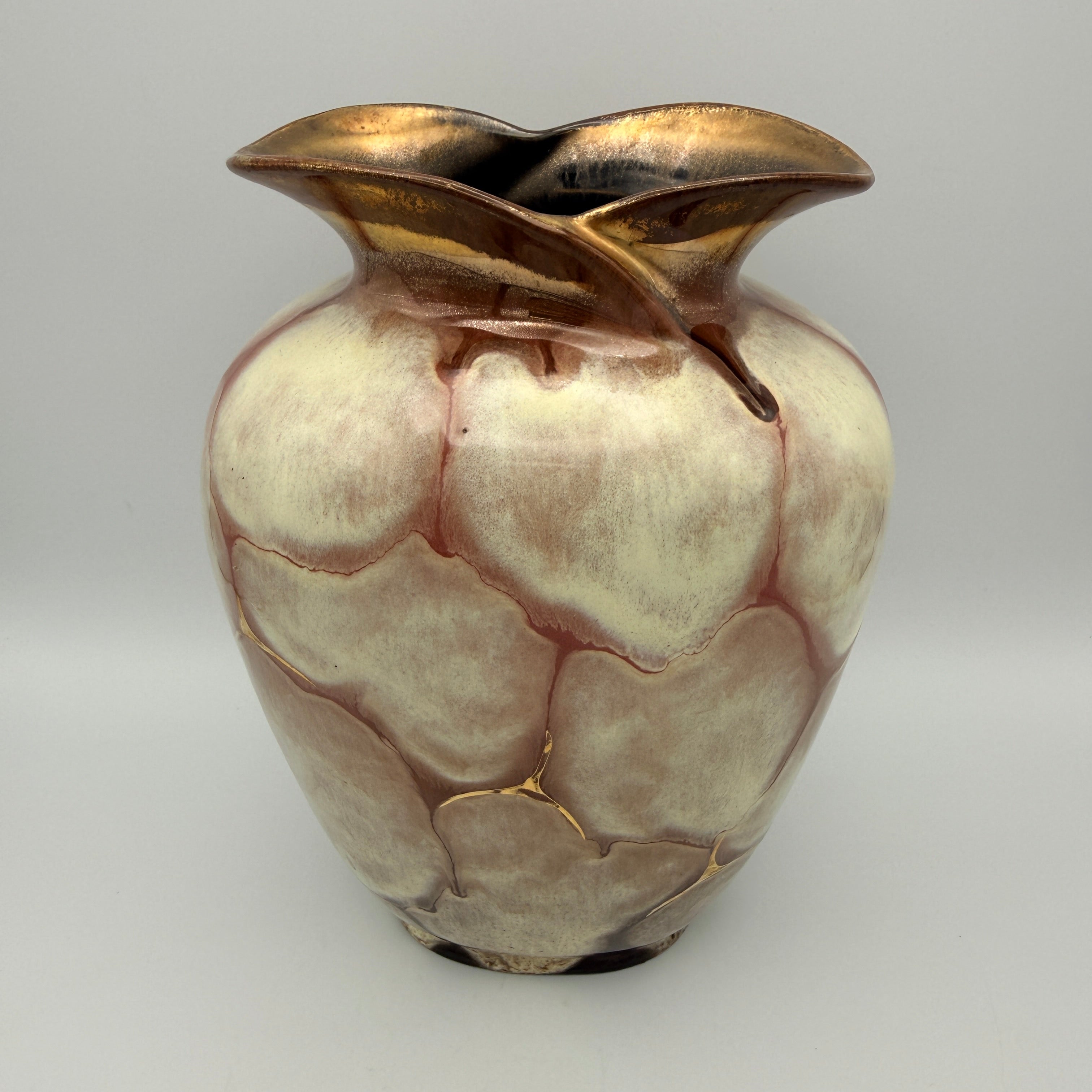 Carstens Tönnieshof Vase 482-22 I Gold Prunkdekor Vintage Keramik 1960er Carstens Tönnieshof