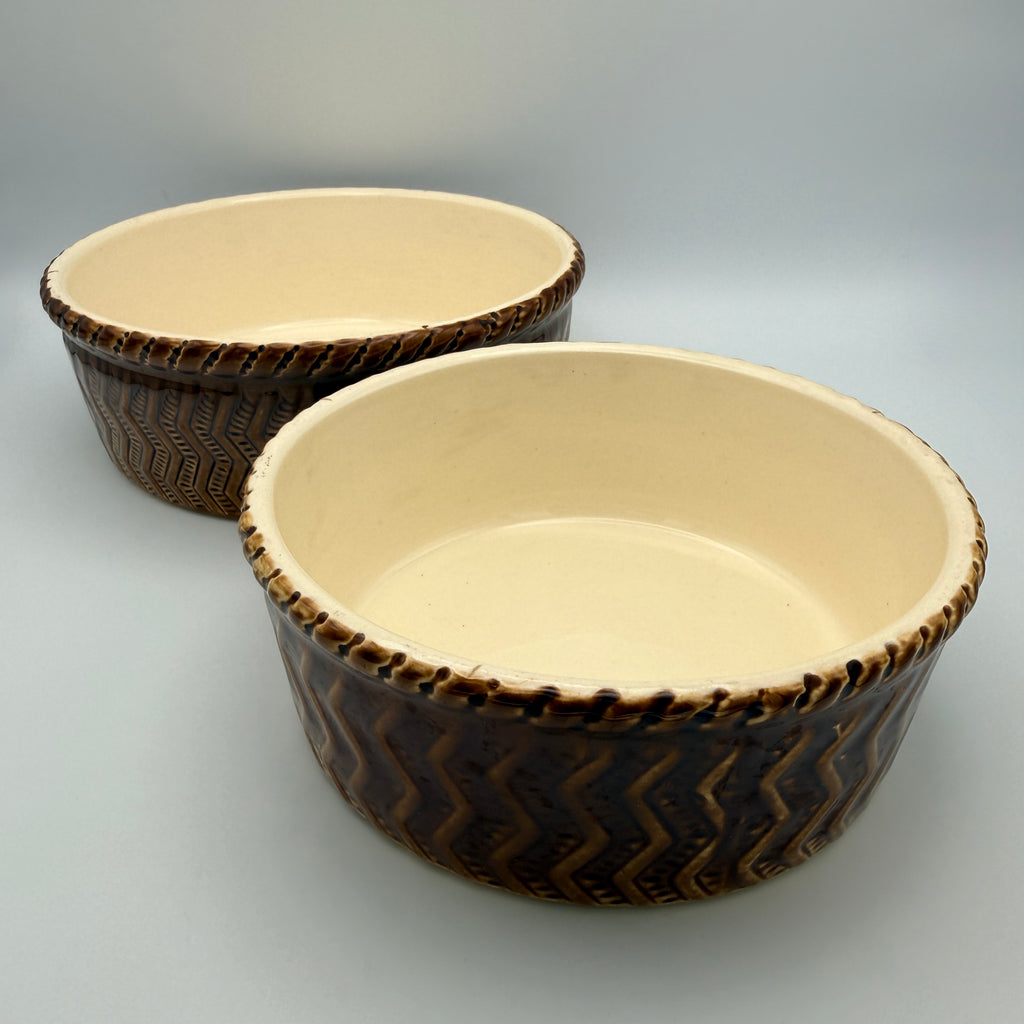Villeroy Boch für Boch Freres 2er Set Schalen Braun I Vintage Luxemburg 70er Villeroy & Boch