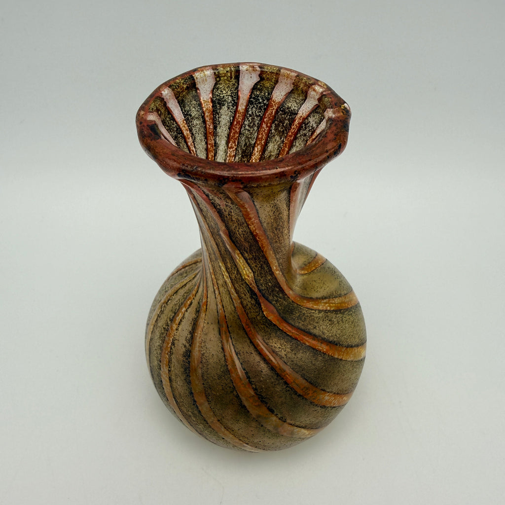 Murano Glasvase Aventurin Gold Orange I Vintage Studioglas Murano