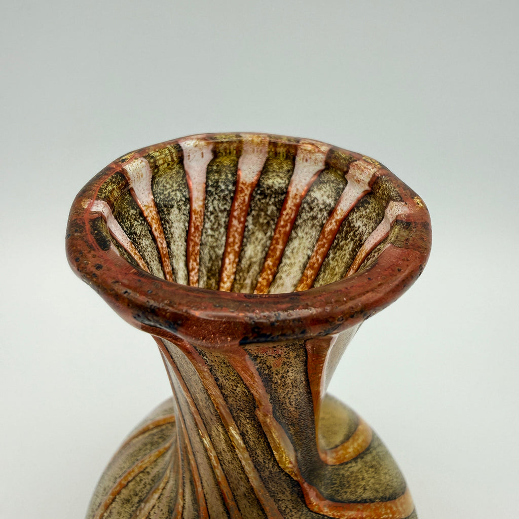 Murano Glasvase Aventurin Gold Orange I Vintage Studioglas Murano