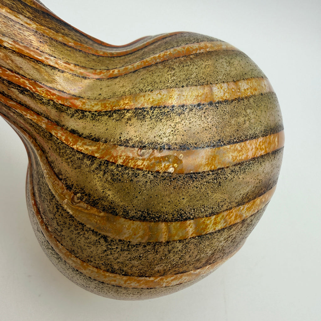 Murano Glasvase Aventurin Gold Orange I Vintage Studioglas Murano