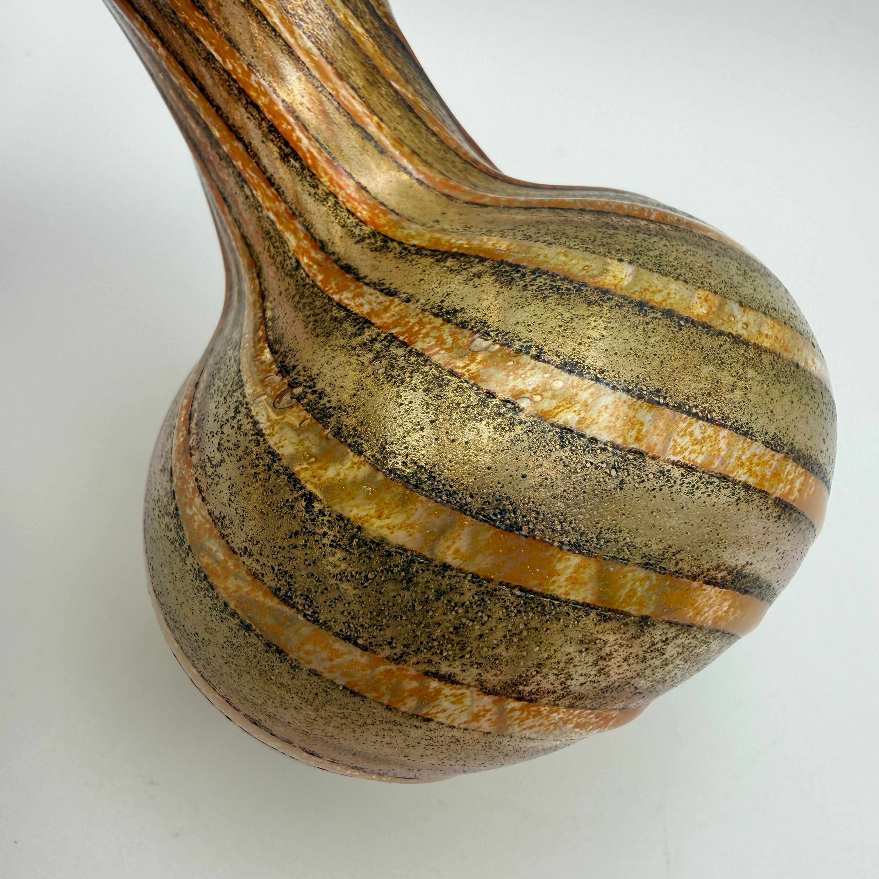 Murano Glasvase Aventurin Gold Orange I Vintage Studioglas Murano