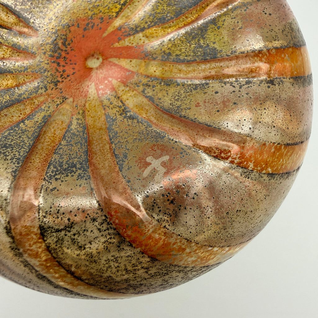 Murano Glasvase Aventurin Gold Orange I Vintage Studioglas Murano
