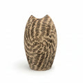 Moderne Kunstkeramik Vase Beige Braun I Spiraldekor Organisch Vintage 1980 Showroom Ansbach
