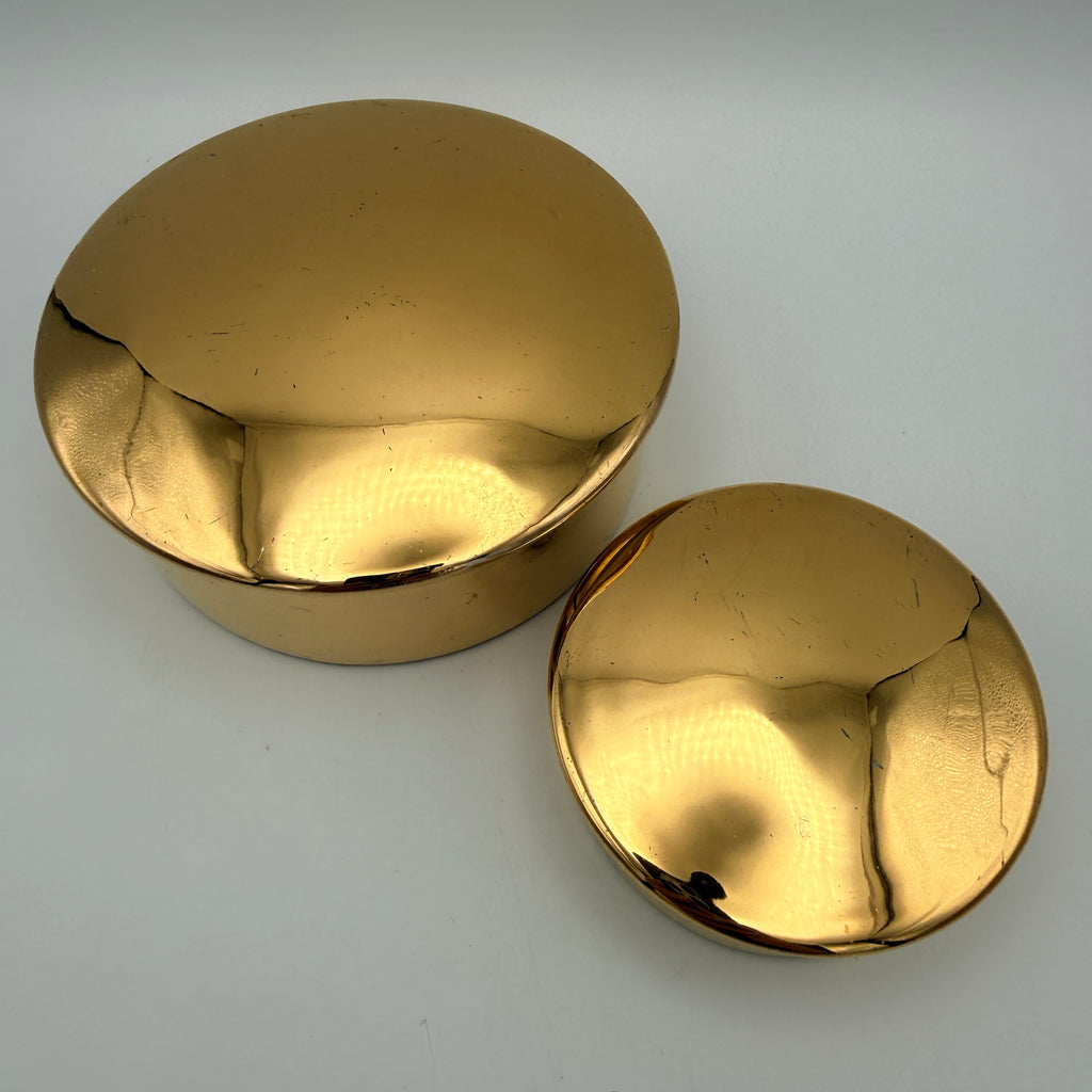 Limoges Porzellan 2er Set Dosen Gold Giraud Paris Schmuckdose Vintage um 1970 Limoges
