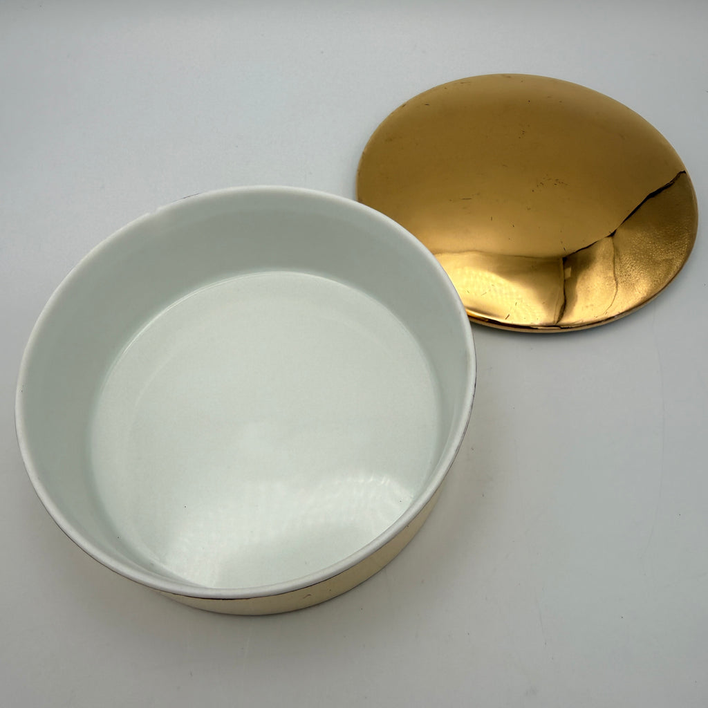 Limoges Porzellan 2er Set Dosen Gold Giraud Paris Schmuckdose Vintage um 1970 Limoges