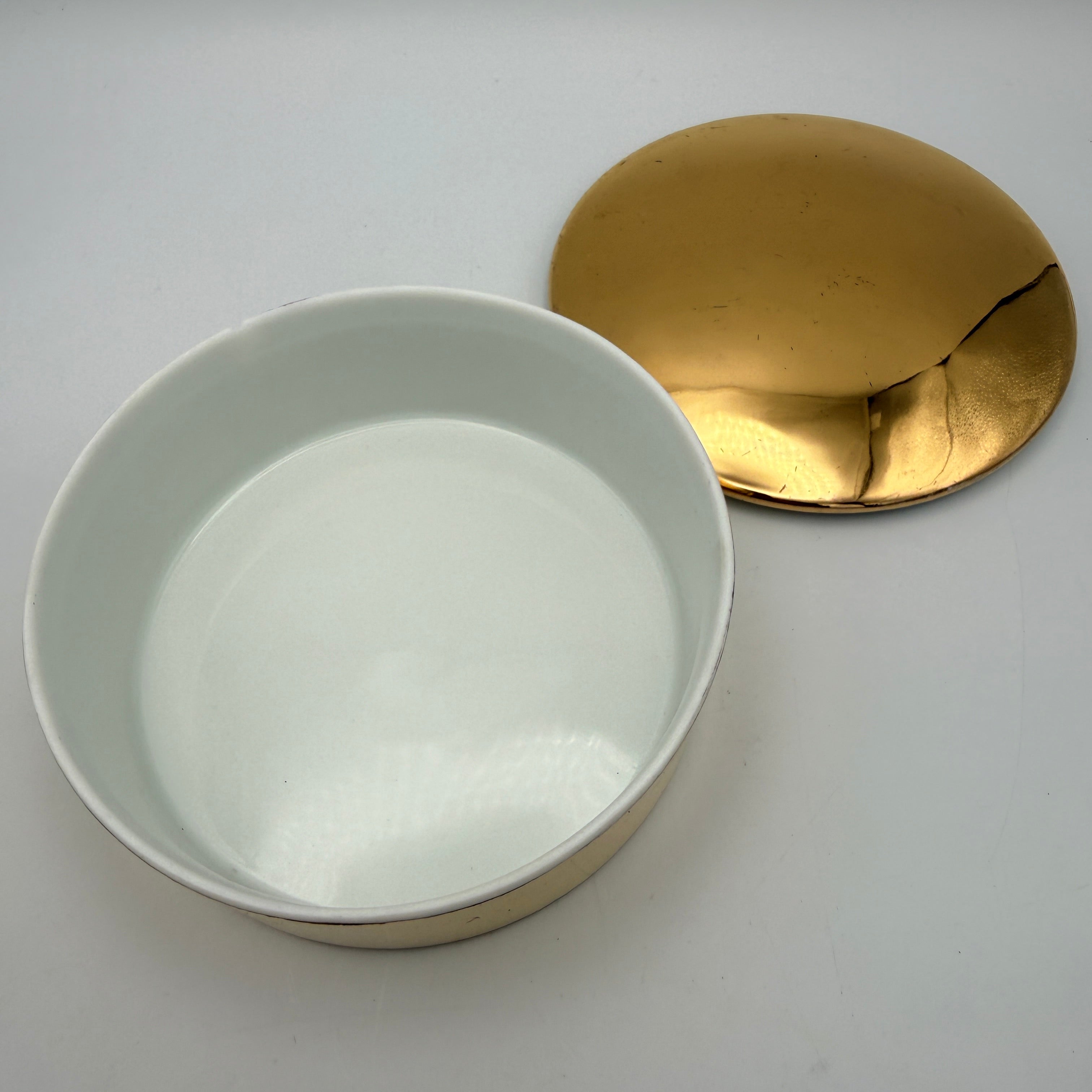Limoges Porzellan 2er Set Dosen Gold Giraud Paris Schmuckdose Vintage um 1970 Limoges