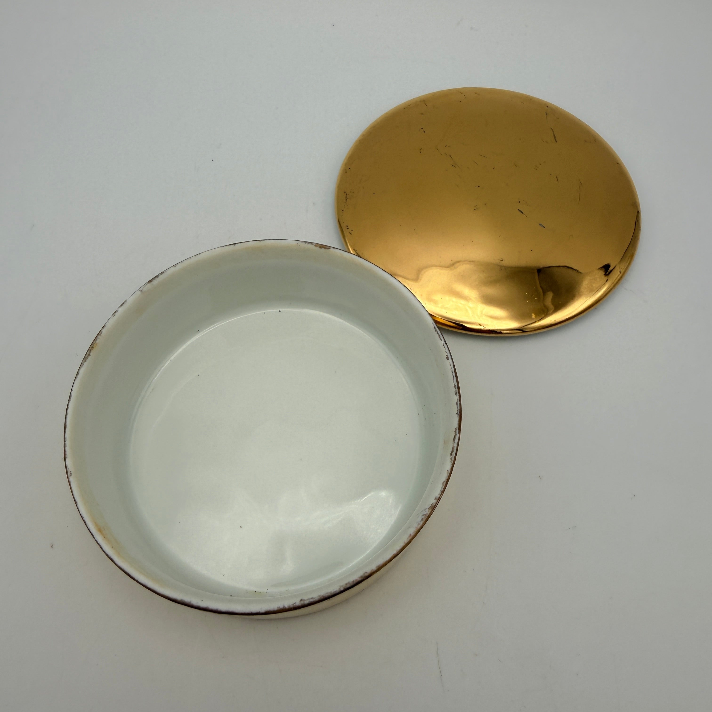 Limoges Porzellan 2er Set Dosen Gold Giraud Paris Schmuckdose Vintage um 1970 Limoges