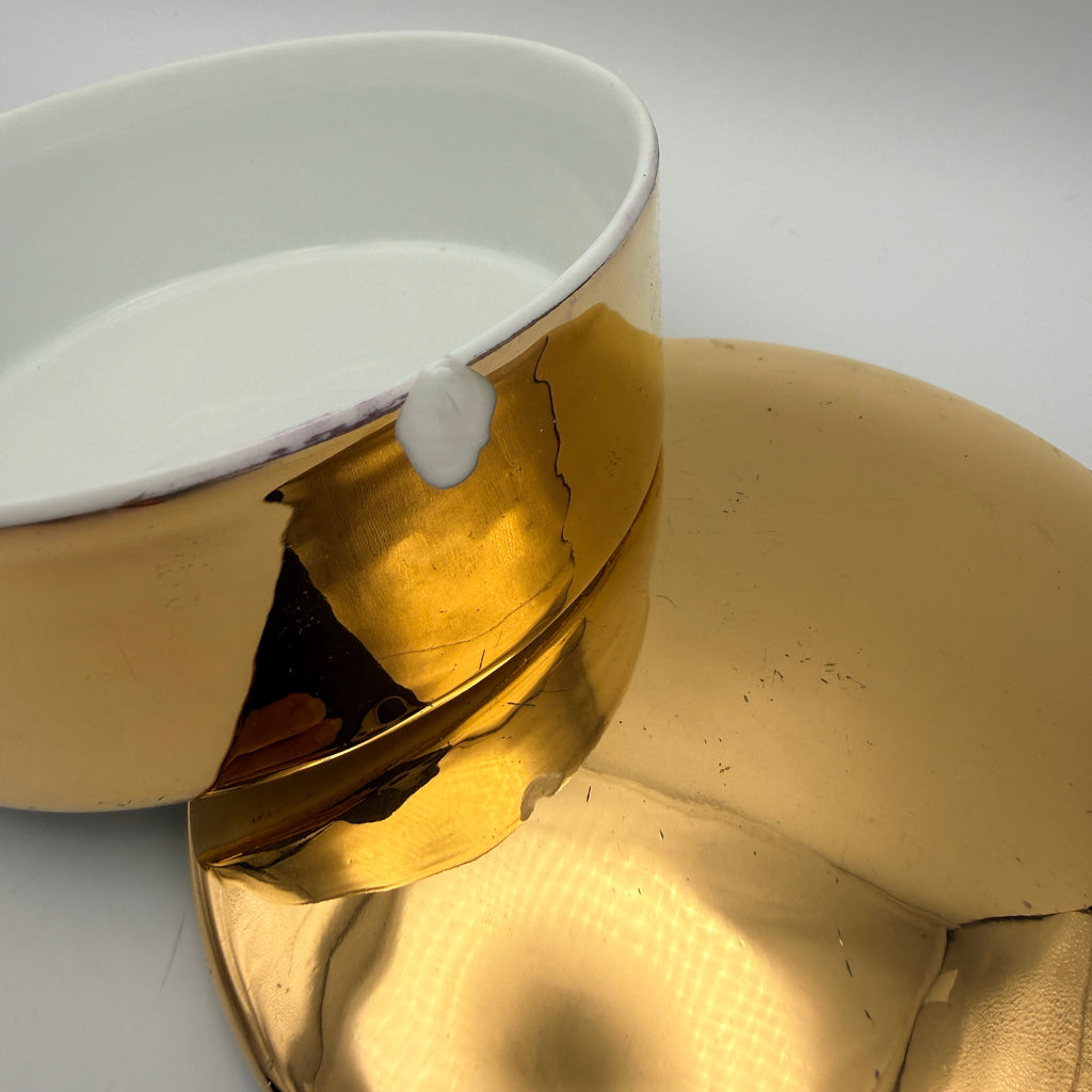 Limoges Porzellan 2er Set Dosen Gold Giraud Paris Schmuckdose Vintage um 1970 Limoges