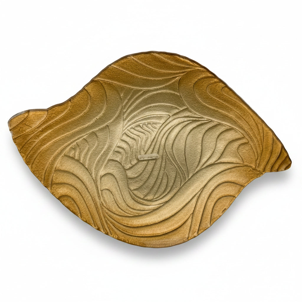 Formano Glas Dekoschale Gold Blattform I Elegante Design Tischdeko Vintage Formano