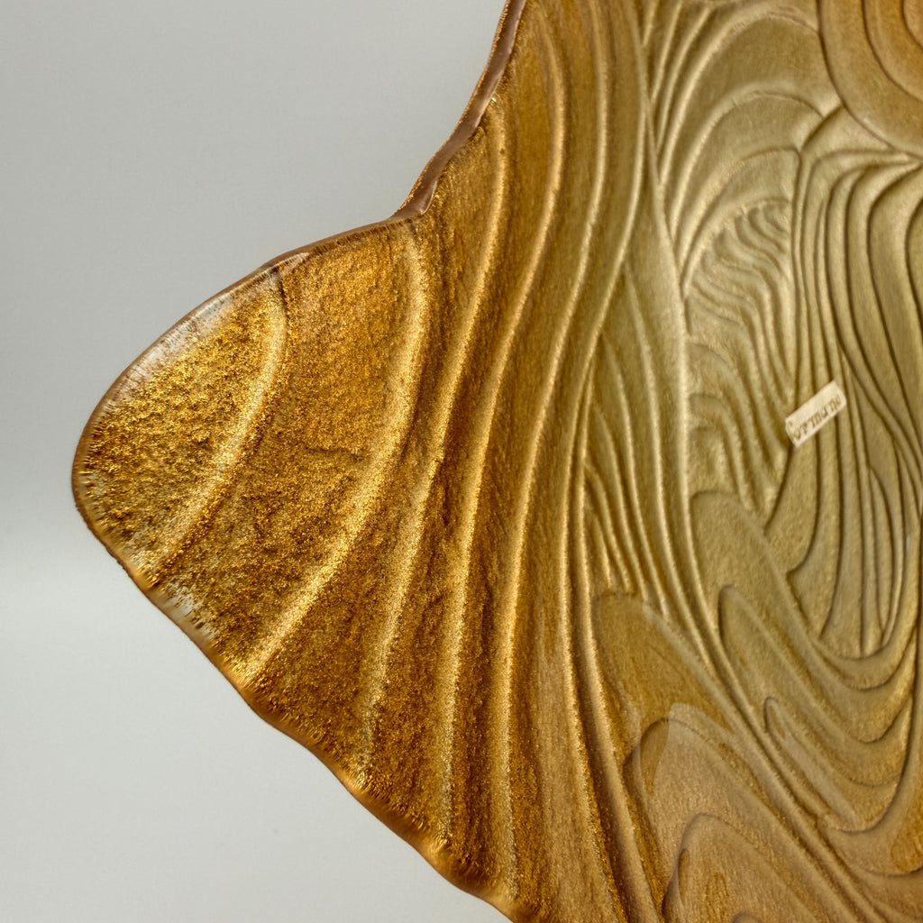 Formano Glas Dekoschale Gold Blattform I Elegante Design Tischdeko Vintage Formano