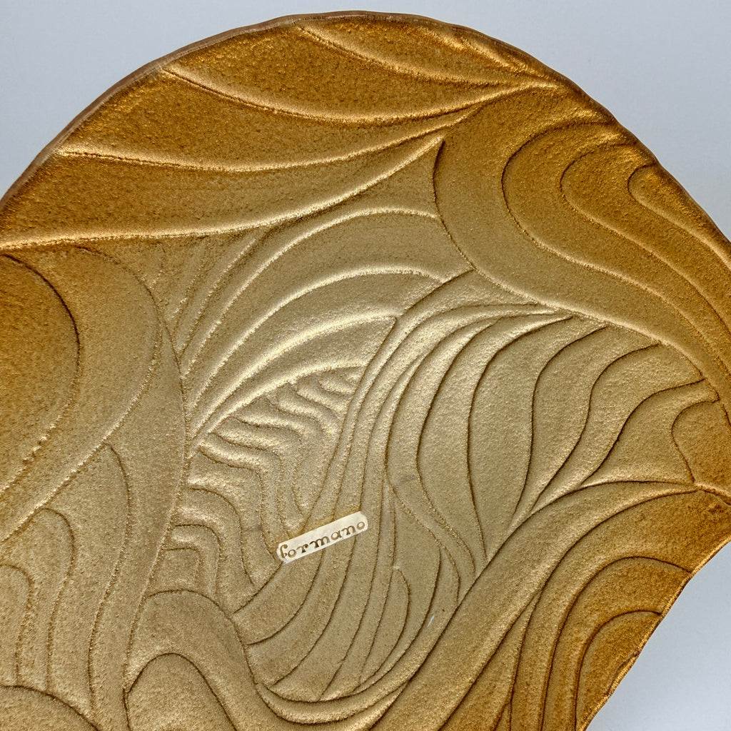 Formano Glas Dekoschale Gold Blattform I Elegante Design Tischdeko Vintage Formano