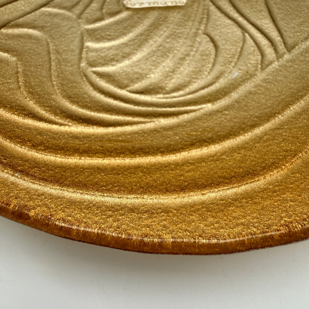 Formano Glas Dekoschale Gold Blattform I Elegante Design Tischdeko Vintage Formano