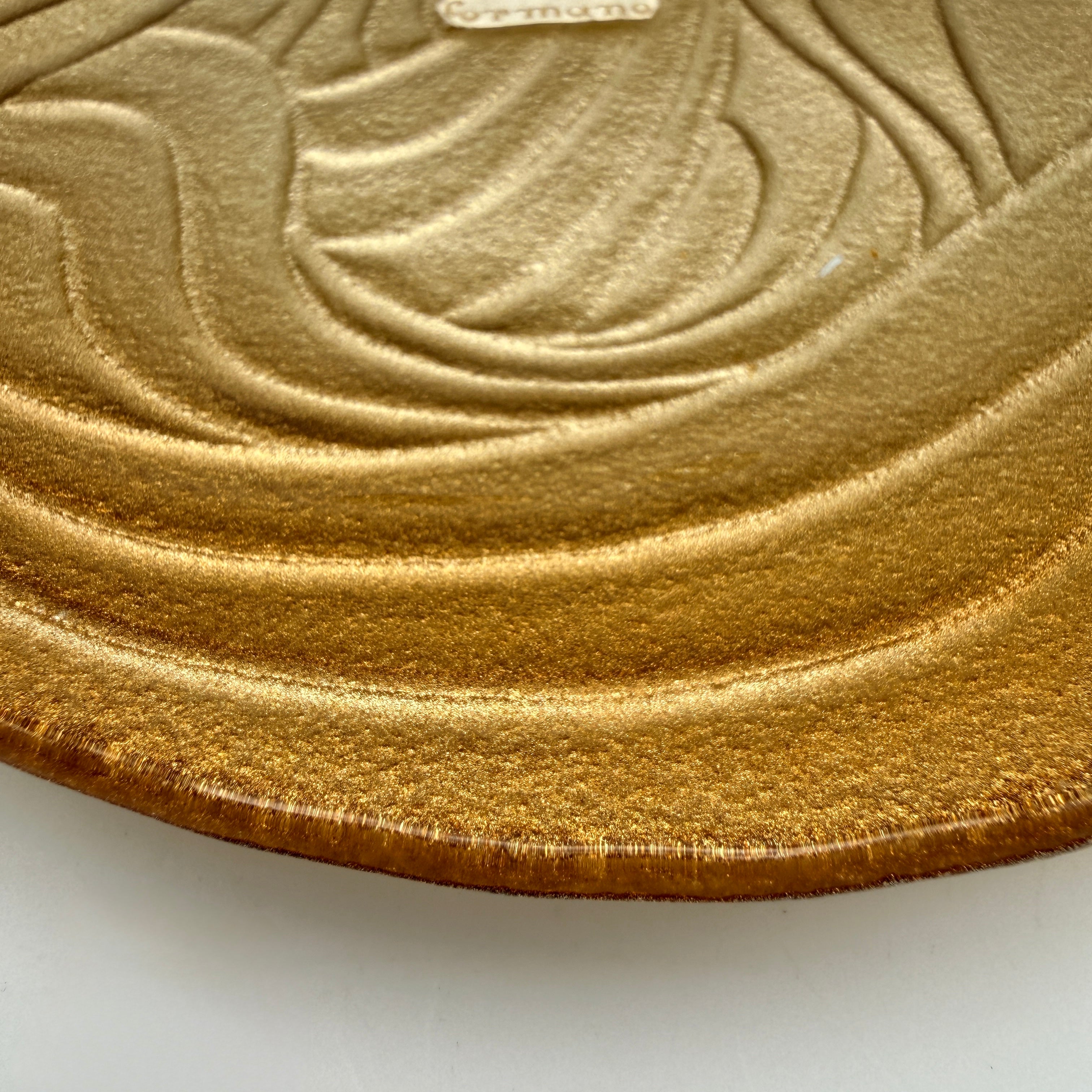 Formano Glas Dekoschale Gold Blattform I Elegante Design Tischdeko Vintage Formano