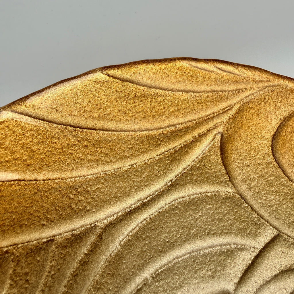 Formano Glas Dekoschale Gold Blattform I Elegante Design Tischdeko Vintage Formano