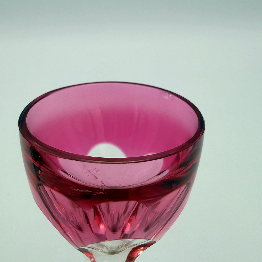 2er Set Likoergläser Roemer Grün Pink Überfang Kristall Vintage 1960 Showroom Ansbach
